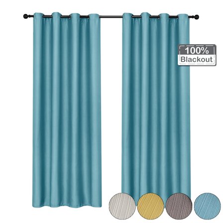 100% Blackout Curtains Living Room Striped Linen Window Eyelets Curtains Home Thermal Insulated Drapes Full Shading Curtain P55
