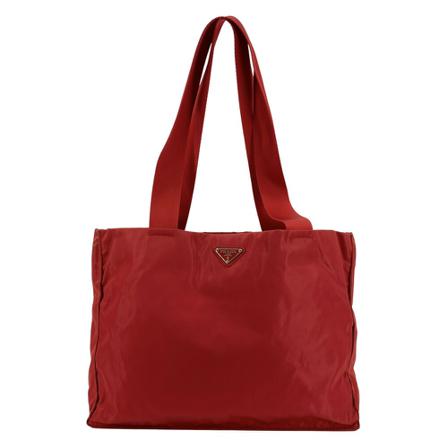 Prada Vintage, Pre-owned Nylon Tote Rood, Dames, Maat:ONE Size