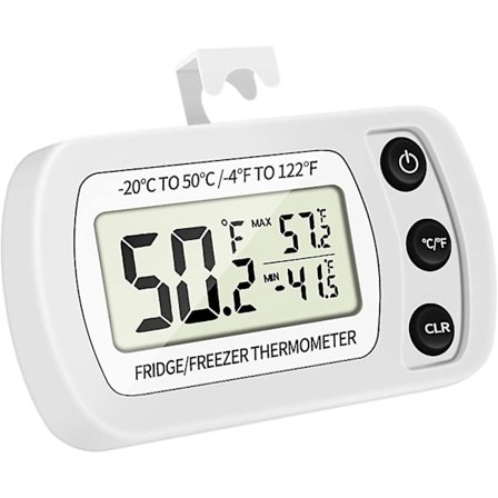 Kyl- och frystermometer, Ipx3 Vattentät Digital Termometer för Minikylskåp och Frys med Haken, LCD D