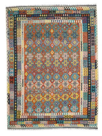 310X391 Alfombra Oriental Kilim Afghan Old Style Marrón/Gris Oscuro Grande (Lana, Afganistán)