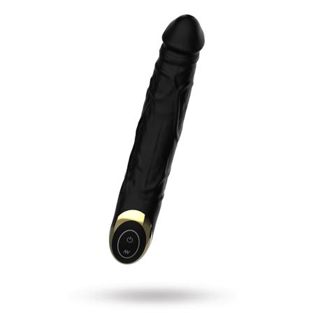 Sustainable Pleasure: Realistisk Vibrerende Dildo 16 cm - Svart - Sexleker Vuxen: Vibrator, dildo & massajestaver