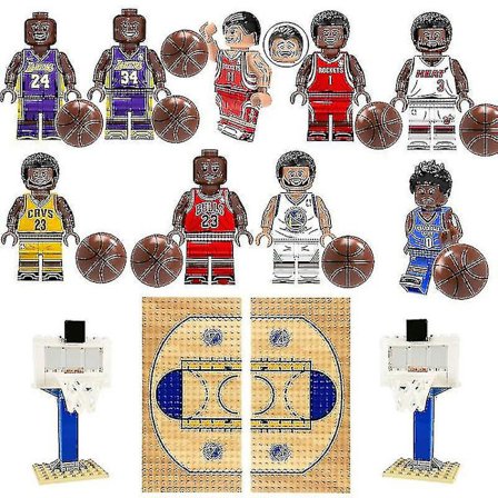 NBA basket byggklossar set Minifigure basketplan style 2