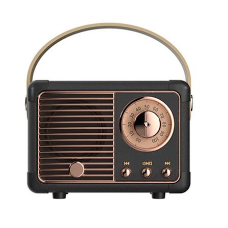Svart Hm11 bærbar musikkspiller Mini Retro oppladbar høyttalerradio utendørs reise