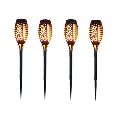 12 stk LED solcellelys 54 cm flimrende lys utendørs hagedekorasjon - 4 pakning