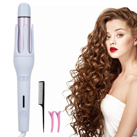 2-in-1 suoristusrauta automaattinen kiharrin pyörivä sähköinen kiharrinrauta 3 lämpötilaa säädettävä kiharrinpuikko PTC-lämmitys