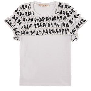 Kids - Marni White Ruffled T-Shirt - Tops - 10 years - White
