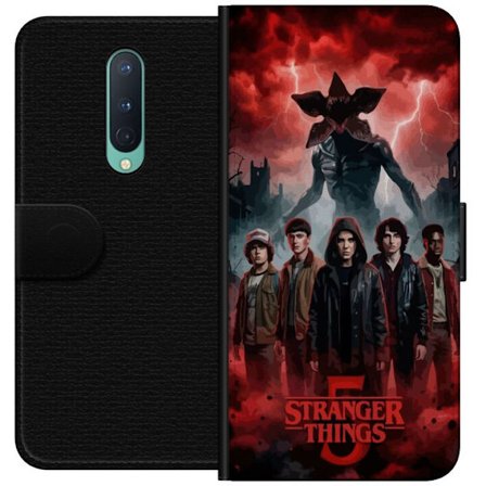Kompatibelt Plånboksfodral till OnePlus OnePlus 8 Mörk Stranger Things-inspirerad fantasyillustration med åska, dramatisk himmel och intensiv obeha