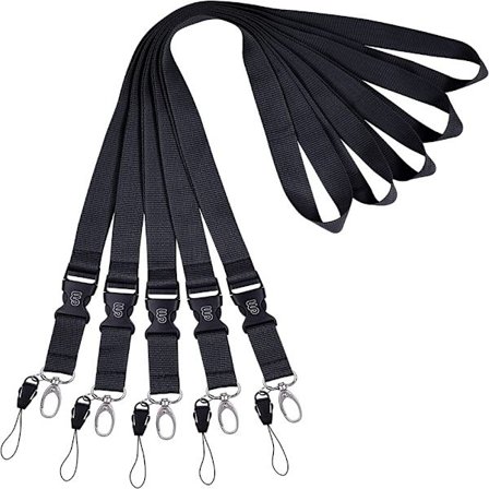 5 Pack nøglering Højkvalitets lanyard drejeligt spænde