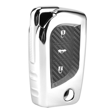 Hiilikuitutyylinen auton kauko-ohjaimen avaimen kotelon suojus Toyota Corolla RAV4 hopealle