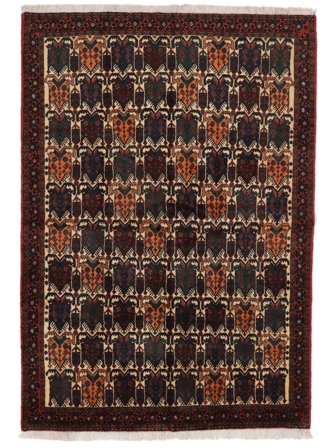 Hand Knotted Persian Afshar Shahre Babak Rug 145X210 Black/Brown