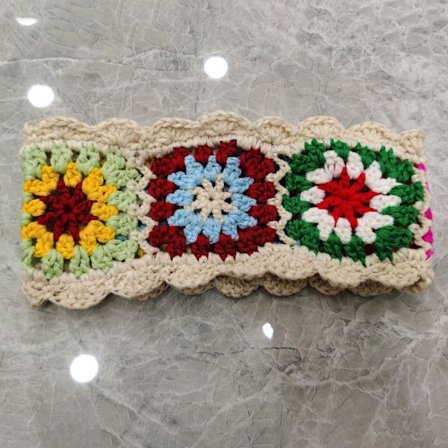 Hårbånd Heklet turban BEIGE