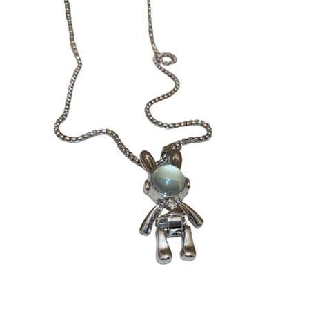 Kanin astronaut halskjede, søt og kul mote, sans nec