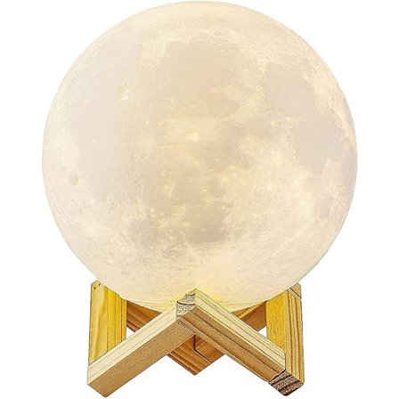 5,9 tommer LED måne nattelys 15 cm 3d månelampe dæmpbar berøring og tryk betjent 3