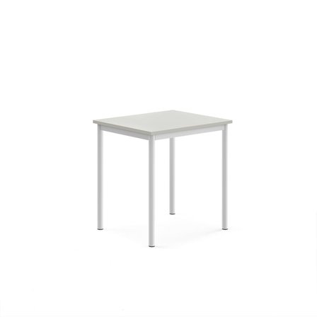 Bord BORÅS, 700x600x720 mm, hvidt stel, højtrykslaminat, grå