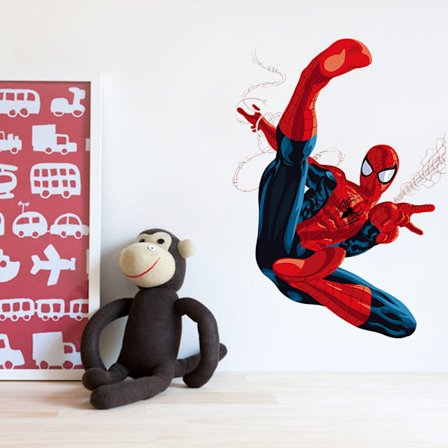 3D Spiderman väggstickers Effekt Sovrumsdekor Stickers Dekoration Jätteväggsticker Flyttbara väggstickers Barn Spiderman