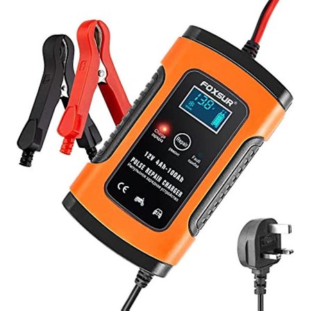 Youyijia 12V 5A intelligent automatisk batteriladdare med LCD-skärm, lämplig för reparationer och underhåll av bil, motorcykel, båt, gräsklippare