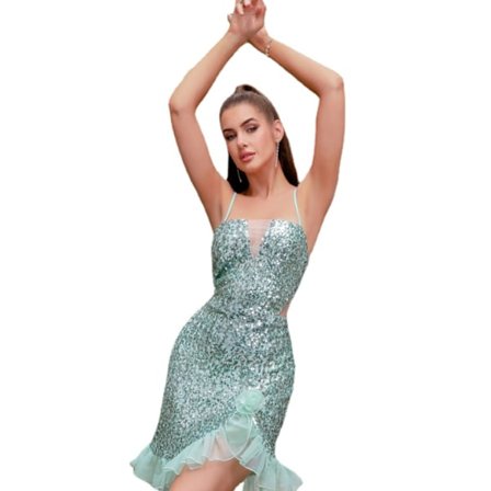 Mode grimma paljettklänning festklänning