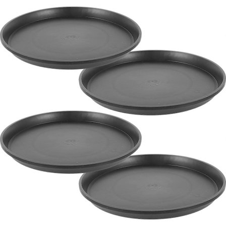 4 stk. Runde Plantebakker i Plastik Blomsterpottebakker Haveplantepotteholder Blomsterpottetilbehør