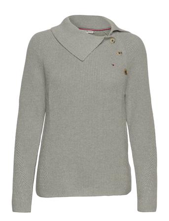 Hayana Button Funnel-Nk Sweater Grey Tommy Hilfiger