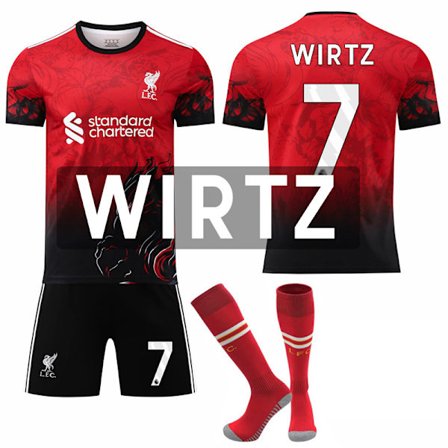 25-26 Liverpool FC Special Edition Röd NO.7 WIRTZ Tröjor Barn Vuxen Fotbollskit Med Strumpor NO.7