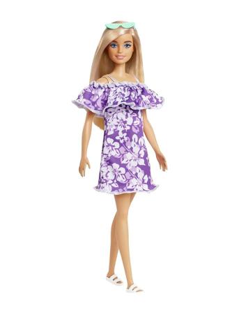 Barbie Loves The Ocean- Purple Floral Dress With Ruffle Toys Dolls & Accessories Dolls Multi/mønstret Barbie