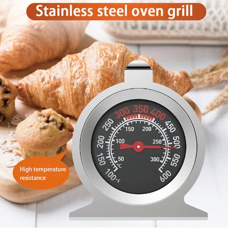 Ovnstermometer 50-300°C/100-600°F Skiveavlesning Rustfritt stål Grill Øyeblikkelig termometer Kjøkkenmatlagingsverktøy