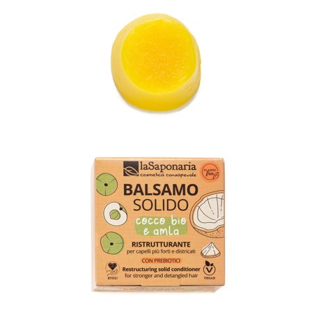 LA SAPONARIA Capelli e Cute Balsamo solido ristrutturante nutriente 40g - Balsamo Rinforzante Capelli