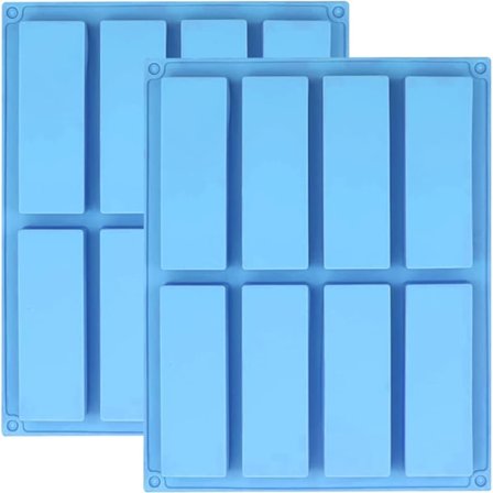 2 STK Silikone Müslibarforme, Rektangulær Silikone med 8 Hulrum til Energibar, Müslibar, Chokoladebar Maker