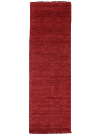 Yksivärinen Pieni Handloom Fringes Matot - Tummanpunainen 80X200 Villa, Moderniin Tyyliin