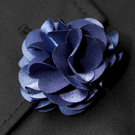 Floare de rever de lux bleumarin pentru bărbați - Ace de rever cu floare