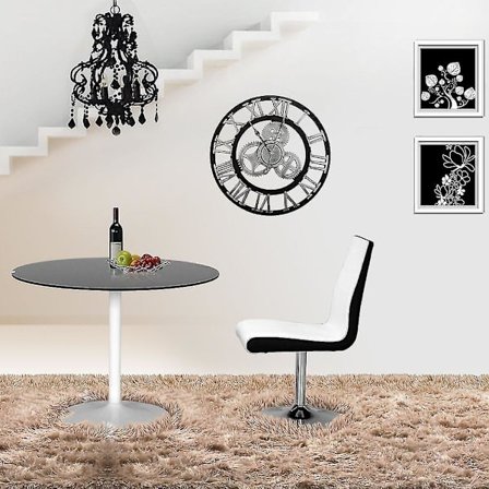 Gyllen Vintage Oversized Veggklokke Henger Kunstnerisk Romersk