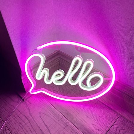 Hej Neon Skylt Bokstäver Skyltar USB eller Batteridriven för Barns Rum Sovrum Bar Restaurang Spelrum Jul