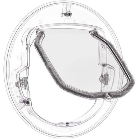 Fashion Pet Dog Fönsterlås/Dörr 4 Vägs Katt Valp Doggie Dörr Låsbar Rund Transparent Grind för Skärmfönster/Skjutdörr i Glas/Glasfönster