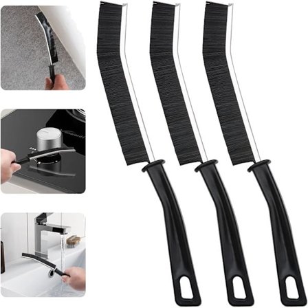 3 Dybderengøringsbørster til Fuger, Hjørner og Krog - Velegnet til Badeværelse, Køkken, Toilet, Vinduer og Klinkegulve, Multifunktionel Rengøring