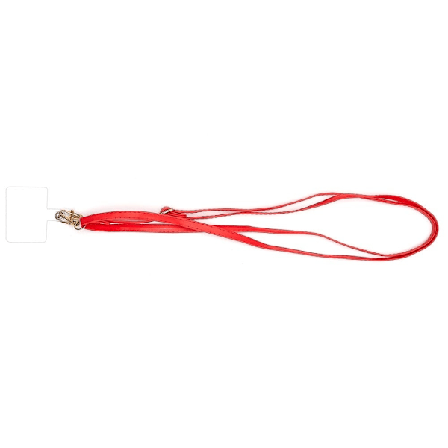 Universal crossbody-nackrem i läder med transparent dyna - Röd