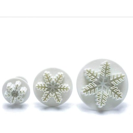 Julesnøfnuggkjeksform, kjeksutstikkere med stempel, Xams snøcupcake kakedekorasjonsverktøy