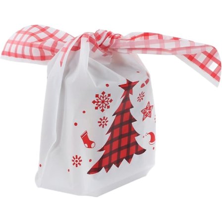 50 Julegodteposer, Søde Genanvendelige Slikgaveposer, Festgaveposer (Pink), 14 x 23 cm (LGL)