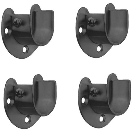 U-formet åben rustfrit stål bøjle stang beslag holder bruseforhæng stang beslag stang ende støtte flange