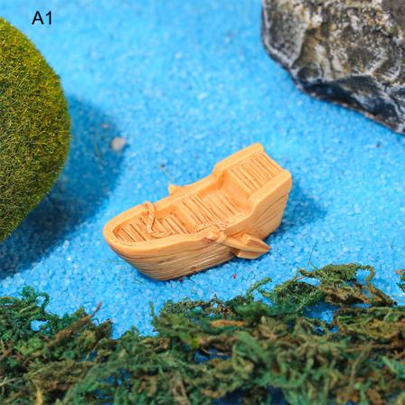 Retro figurer Båtmodell Figurleker Resin Craft Micro Garden A1