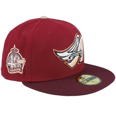 New Era - MLB Rouge fitted Casquette - Los Angeles Angels Resolution Pack 59FIFTY 40th Season Cardinal/Maroon Fitted @ Hatstore