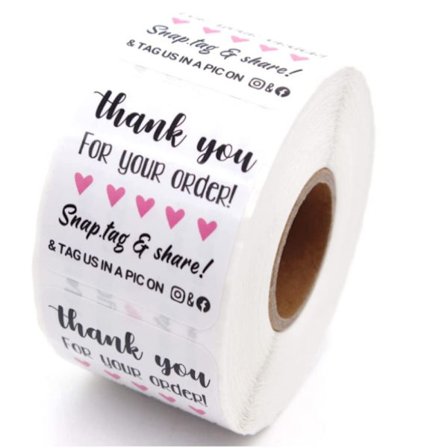 Tak for din påskønnelse af din ordreklistermærker