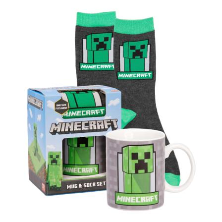 Minecraft Barn/kids Creeper Mugg Och Sock Set One Size Gree
