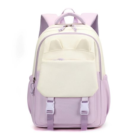 Studentryggsäck Stor Kapacitet Lätt Skolväska för 6-14 År Lila