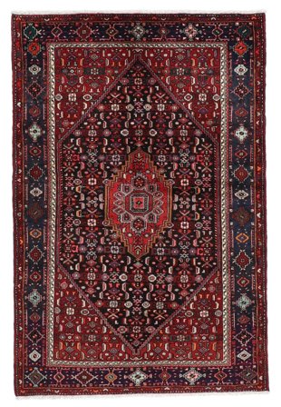 Noué À La Main Hamadan Tapis 150X212 De Laine Petit