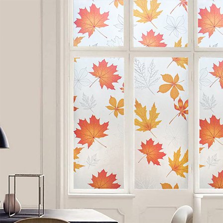 Privatlivsvinduefilm, Ahornmønstret Vinduetone til Hjemmet, Statisk C