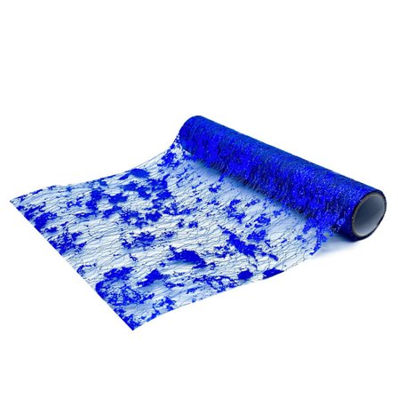 28 cm x 10 bordshjul skinande blått bord med tyllband Polyester bordsdekor