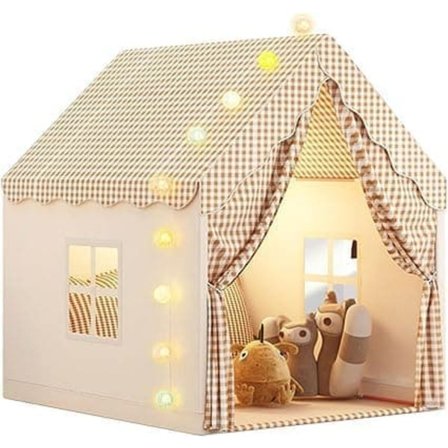 Legetelt til børn indendørs – Sengetelt & legehus med vinduer og dekorationer, prinsessetelt til børneværelse