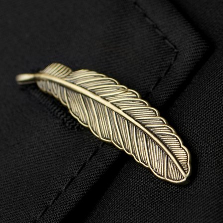 Gold-Tone Feather Lapel Pin for Men - Feather Lapel Pins