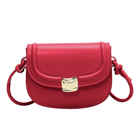 Axelväska Mini Pu Clutch Väska Dam Mode Handväska Solid Color Sadelväska Plånbok