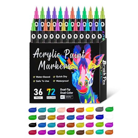 Akryl Marker Pen Sæt Bærbart Letvægts Tegne Pen til Farvelægning Skitsering[D]